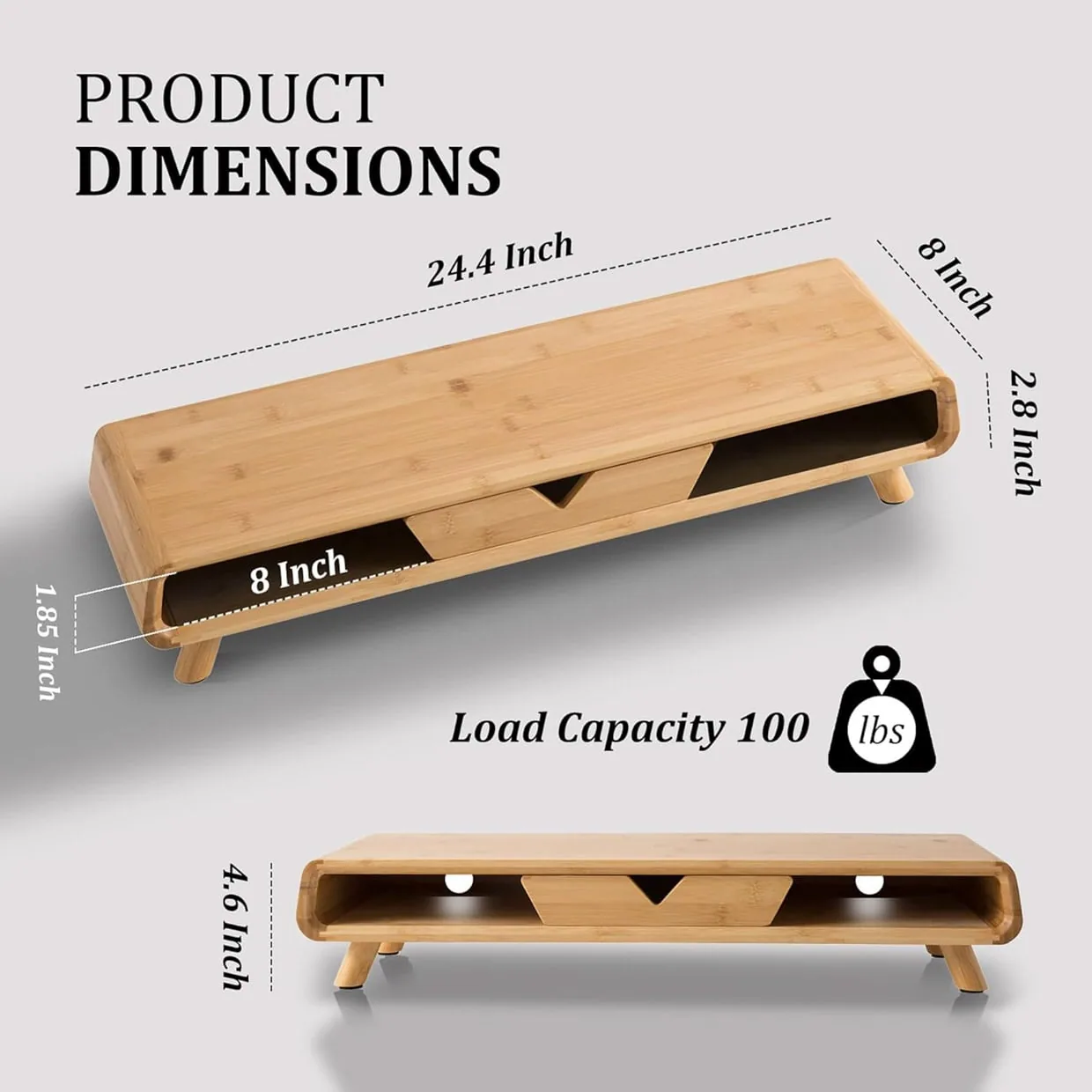 Homerays Bamboo Monitor Riser