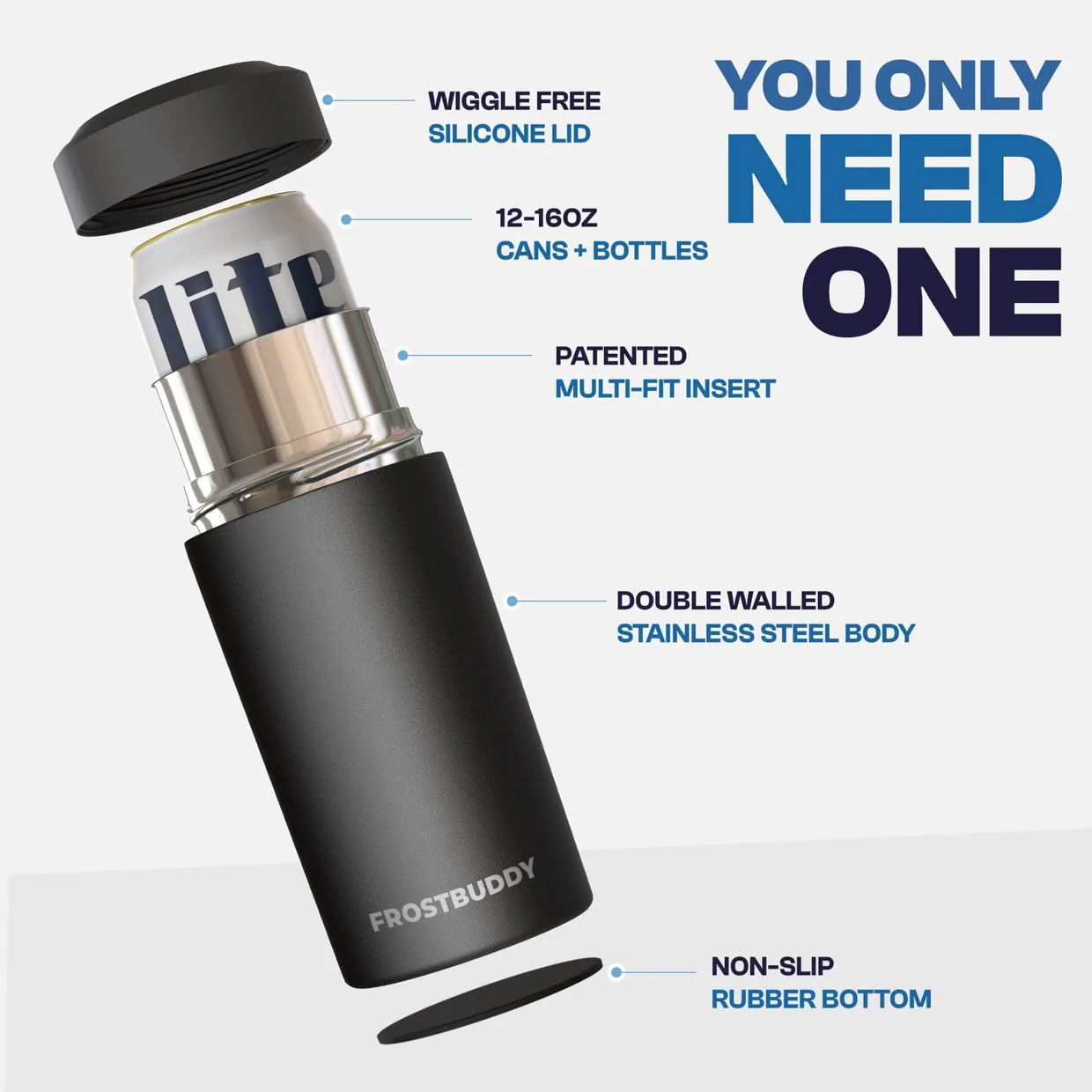Universal Buddy XL Burnt Titanium Drink Cooler