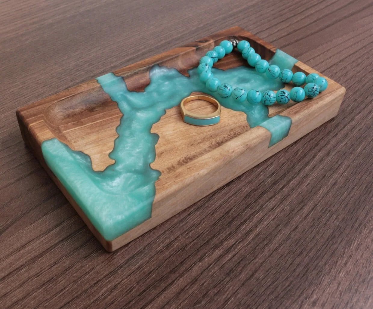 Wood and Resin Jewelry Tray