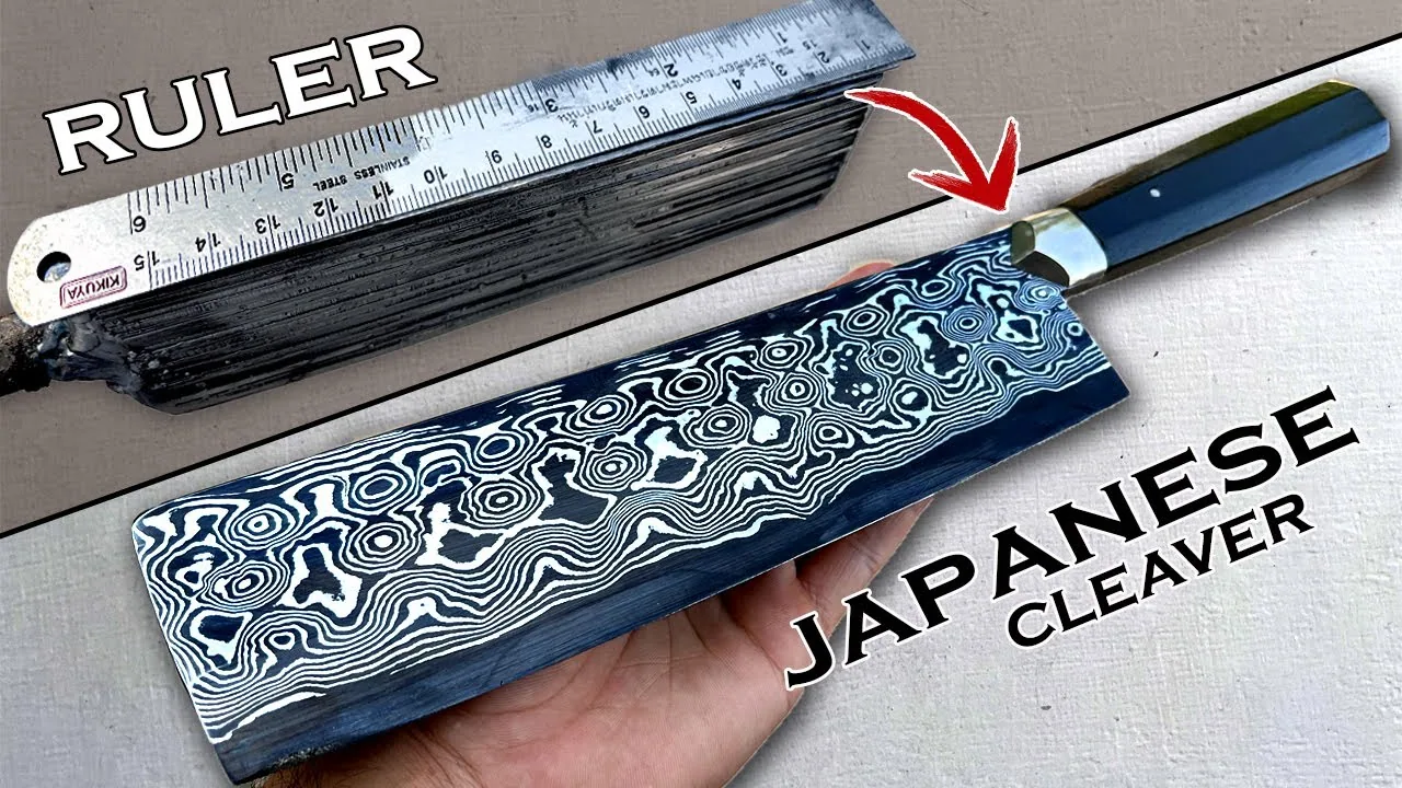 Turning Rulers Into a Damascus Meat Cleaver