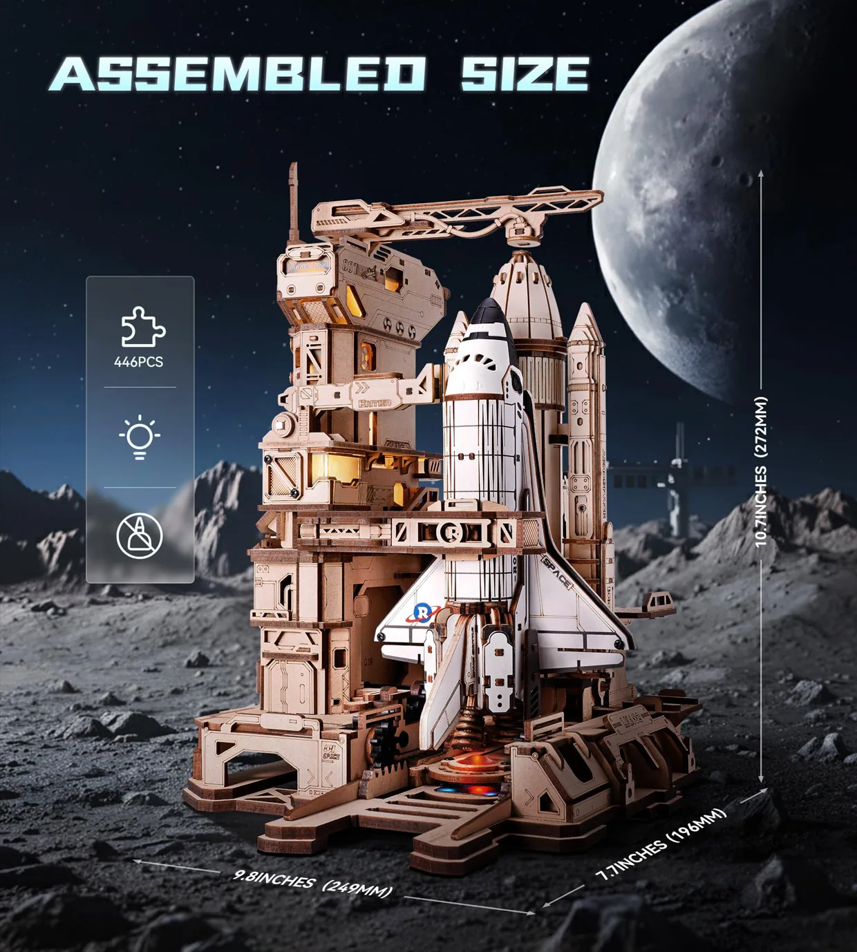 ROKR Space Shuttle Wooden Model