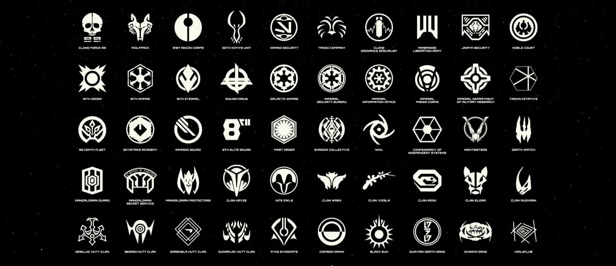120 Star Wars Symbols Poster